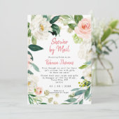 Invitation floraux roses douche par la poste douche de nage (Debout devant)