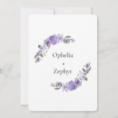 Invitation Floraux violets de lavande 50e Merci mariage (Dos)