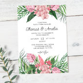 Invitation Flore à feuillage bleu Feuille de palme | Mariage 