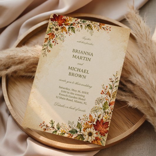 Invitation Flore Automnale Vintage