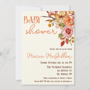 Invitation Flore Automne, Feuilles Automne, Brindilles, Baby 