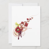 Invitation Flore avec fleurs rouges et colibri (Devant)