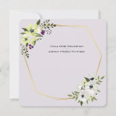 Invitation Flore blanche et jaune avec Mariage or (Dos)