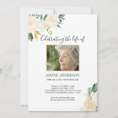 Invitation Flore blanche et or photo de la célébration de la  (Devant)