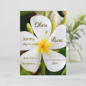 Invitation Flore blanche tropicale - Nouveaux débuts - RSVP (Debout devant)
