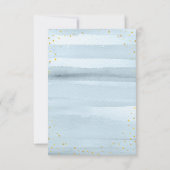 Invitation Flore Bleu Blanc avec Glitter Or Livres pour bébé (Dos)