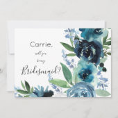 Invitation Flore bleu foncé 2 (Devant)