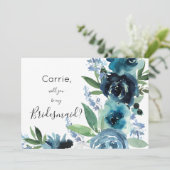 Invitation Flore bleu foncé 2 (Debout devant)