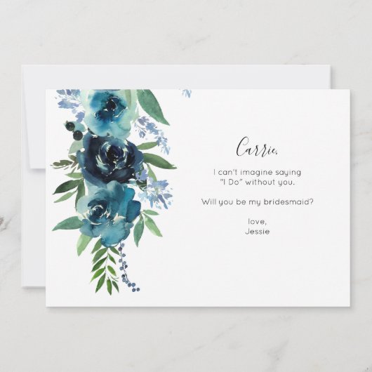 Invitation Flore bleu foncé 2 (Dos)