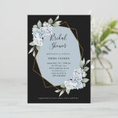 Invitation Flore bleu poussiéreux et Eucalyptus | FÊTE DES MA (Debout devant)