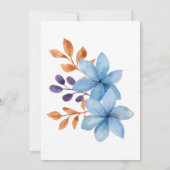 Invitation Flore Bleue Chic Vert N'Importe Quel Âge Anniversa (Dos)