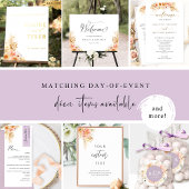 Invitation Flore brune, Aquarelle violette Mariage chic