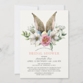 Invitation Flore Bunny Ear Fête des mariées Drive-by (Devant)