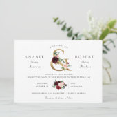 Invitation Flore Burgundy Blush Gold Ampersand Typographie (Debout devant)