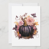 Invitation Flore Citrouille noir chute en amour avec Baby sho (Dos)