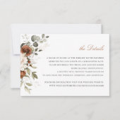 Invitation Flore Crème Crème vert Vert automne Détails Insert (Devant)