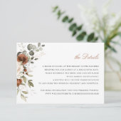 Invitation Flore Crème Crème vert Vert automne Détails Insert (Debout devant)