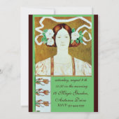 INVITATION FLORE / DAME AVEC ROSES BLANCHES FÊTE DES MARIÉES (Dos)