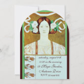 INVITATION FLORE / DAME AVEC ROSES BLANCHES FÊTE DES MARIÉES (Dos)