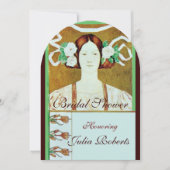 INVITATION FLORE / DAME AVEC ROSES BLANCHES FÊTE DES MARIÉES (Devant)