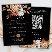 Invitation Flore d'aquarelle d'automne sur le Mariage de code