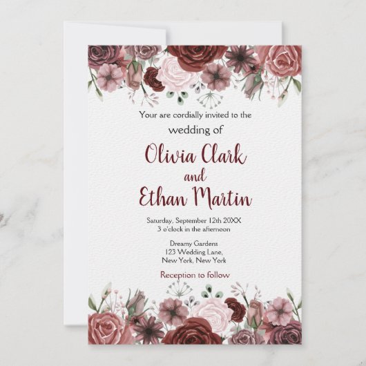 Invitation Flore d'aquarelle de Bourgogne (Devant)