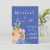 Invitation Flore de broche Script Mariage Aquarelle en gras (Debout devant)
