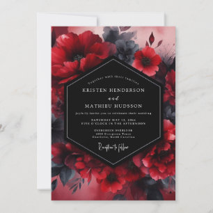 Invitation Flore de Crépuscule Écarlate Mariage