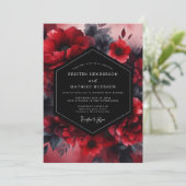 Invitation Flore de Crépuscule Écarlate Mariage (Debout devant)