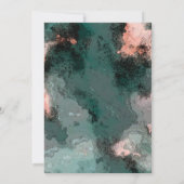 Invitation Flore de cuivre à l'eau noire et Turquoise (Dos)