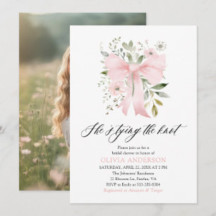 Invitation Flore de la boue rose Elle noue la Fête des mariée