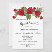 Invitation Flore de la Fête des mariées de rose rouge (Devant)