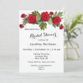 Invitation Flore de la Fête des mariées de rose rouge (Debout devant)