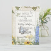 Invitation Flore de la marmite des papillons rustique (Debout devant)