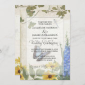 Invitation Flore de la marmite des papillons rustique (Devant / Derrière)