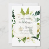 Invitation Flore de l'Albâtre | Mariage botanique vert et bla (Devant)