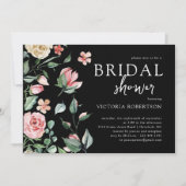 Invitation Flore de printemps foncé | Fête des mariées botani (Devant)