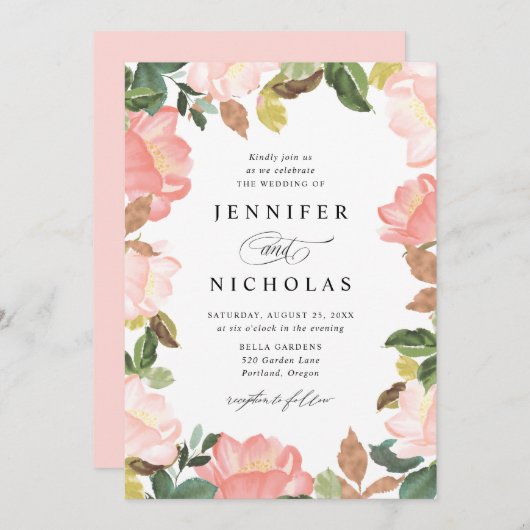 Invitation Flore de printemps | MARIAGE (Devant / Derrière)