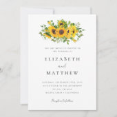 Invitation Flore de tournesol en un seul Mariage (Devant)