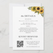 Invitation Flore de tournesol minimal Plaque tout en un seul  (Dos)