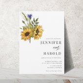 Invitation Flore de tournesol minimal Plaque tout en un seul