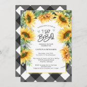 Invitation Flore de tournesol rustique I Do BBQ Fête des mari (Devant / Derrière)