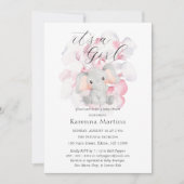 Invitation Flore d'éléphant moderne C'est un Baby shower de f (Devant)