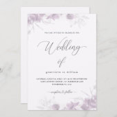 Invitation Flore délicate avec Mariage de calligraphie (Devant / Derrière)