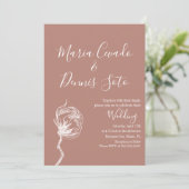 Invitation Flore dessinée à la main Mariage de la Terre ton (Debout devant)