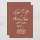 Invitation Flore dessinée à la main Mariage Gras couronne coe (Devant / Derrière)