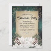 Invitation Flore d'hiver glamour avec Poinsettias blanches (Devant)