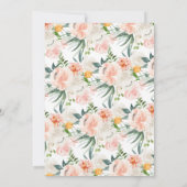 Invitation Flore d'or rose vif C'est un Baby shower de fille (Dos)