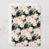 Invitation Flore d'or rose vif C'est un Baby shower de fille (Dos)