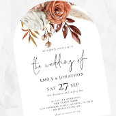 Invitation Flore en terre cuite Photo QR Code Mariage Arch